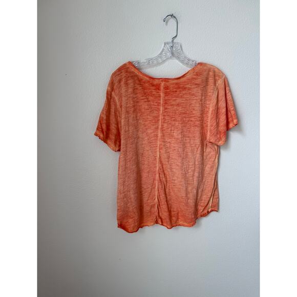 Anthropologie Maeve Arista Washed Top Orange V-Neck Size Large - Picture 5 of 7